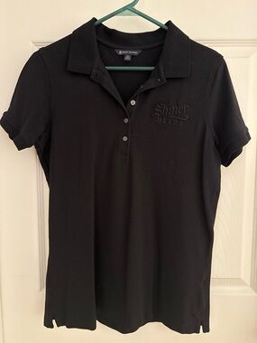 Brooks Brothers Black Tee with Gold Logo